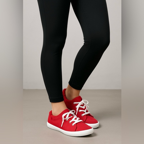 Time and Tru Shoes - Time And Tru Red Memory Foam Sneakers Size 11 | Women’s Casual Slip-On | NWT